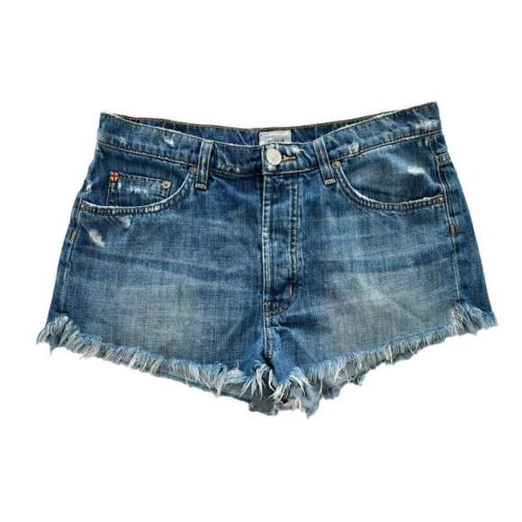 Hudson Tori Slouch Shorts Angeleno Sz 27 Raw Hem Button Fly Sold Out REVOLVE - Picture 2 of 8